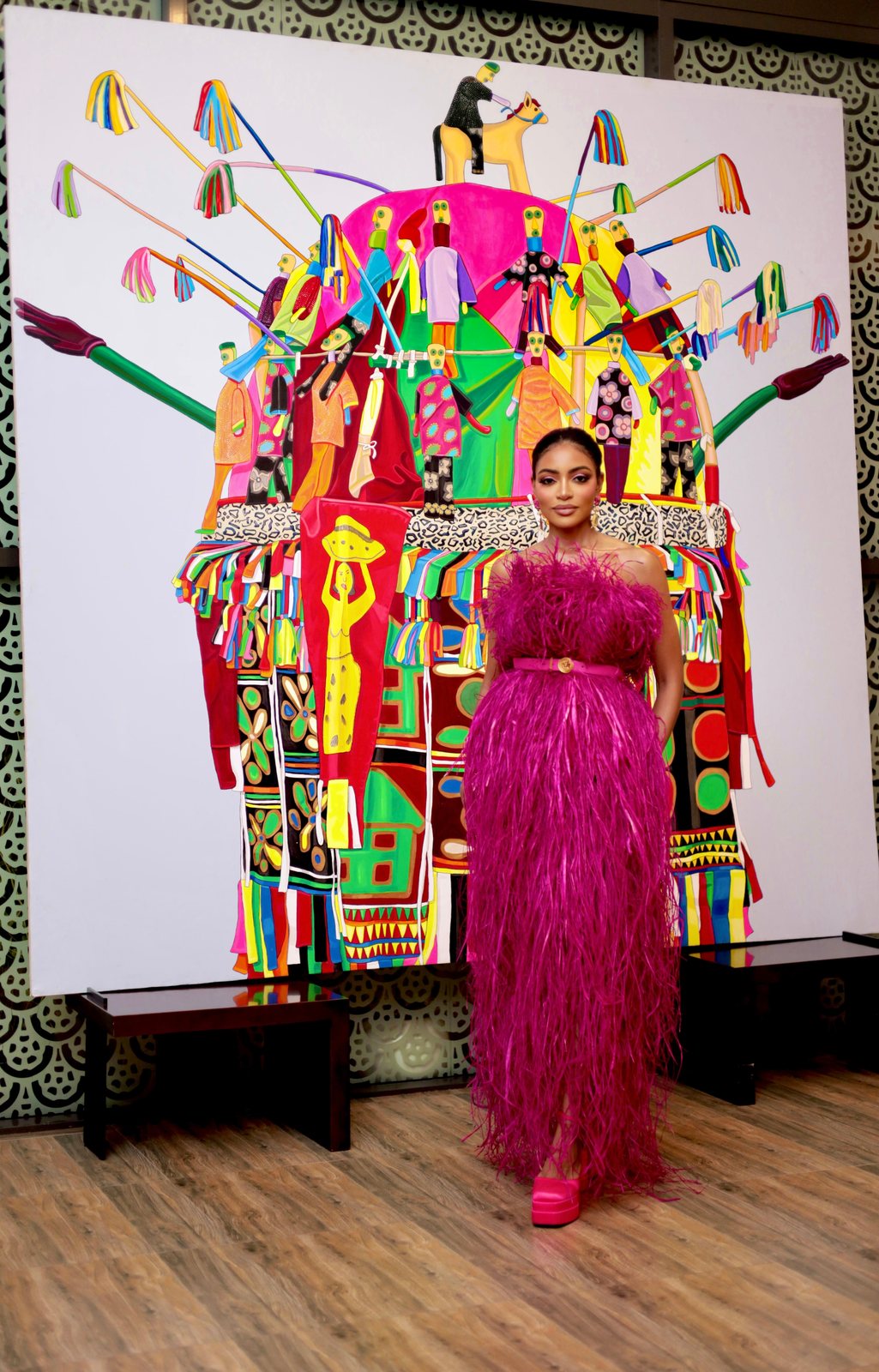 Ijele, nine feet square &mdash; Embodied Spirits opening, Gaia Africa Club, Lagos