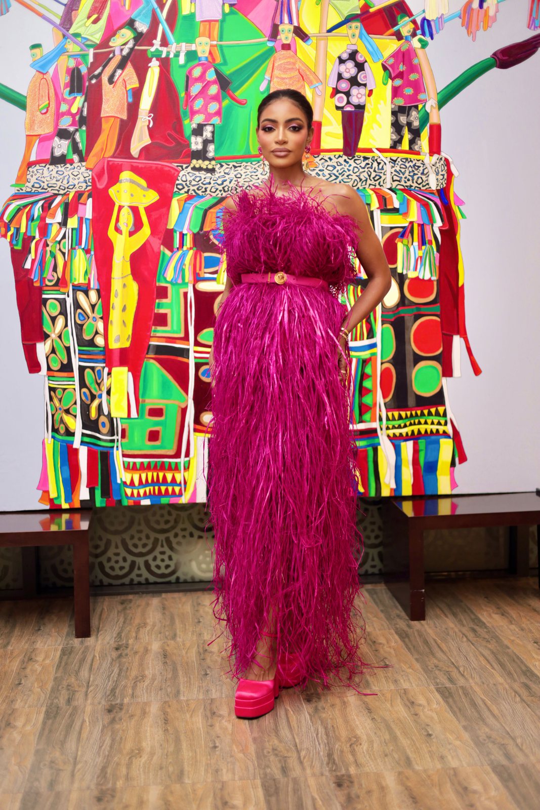 In front of the Ijele &mdash; Embodied Spirits opening, Gaia Africa Club, Lagos
