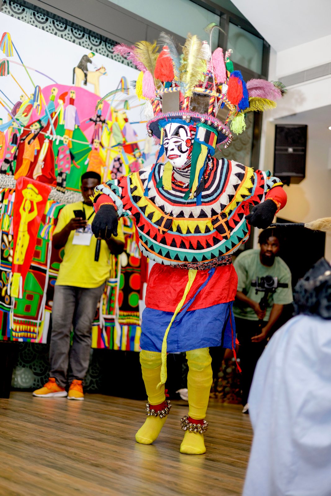 The maiden, mid-step &mdash; Embodied Spirits opening, Gaia Africa Club, Lagos