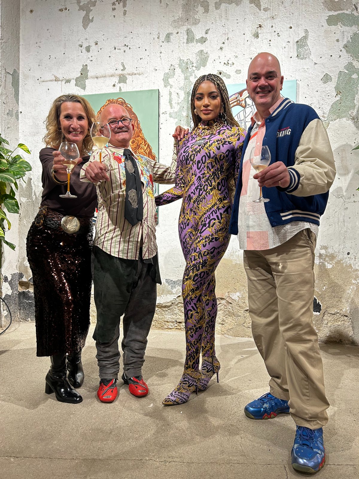 A toast at the opening — ngala kwesili: Pride Within, OOA Gallery, Madrid